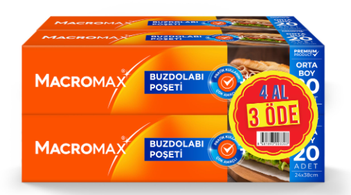 Macromax Buzdolabı Poşeti Orta Boy 80 Adet*12 toptan fiyat