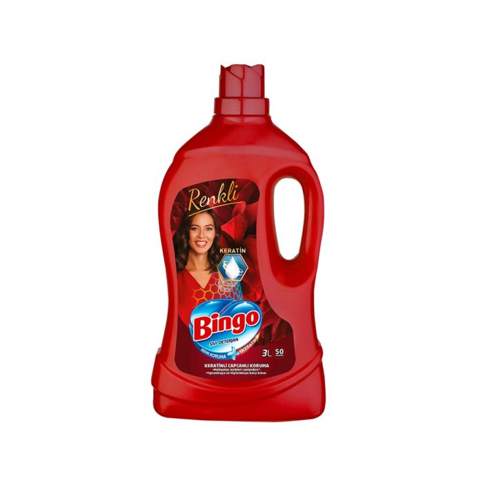 Bingo Sıvı Çamaşır Det. Renkliler İçin 3 LT *6 - Kırmızı toptan fiyat