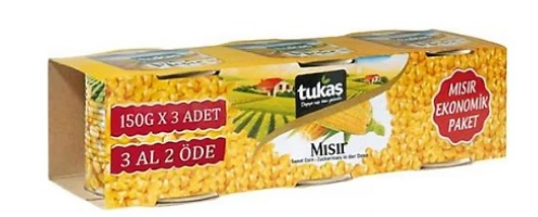 Tukaş Mısır Konservesi 3x150 GR*16 toptan fiyat