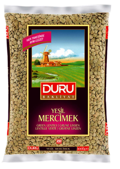 Duru B Yeşil Mercimek 1 KG*12 toptan fiyat